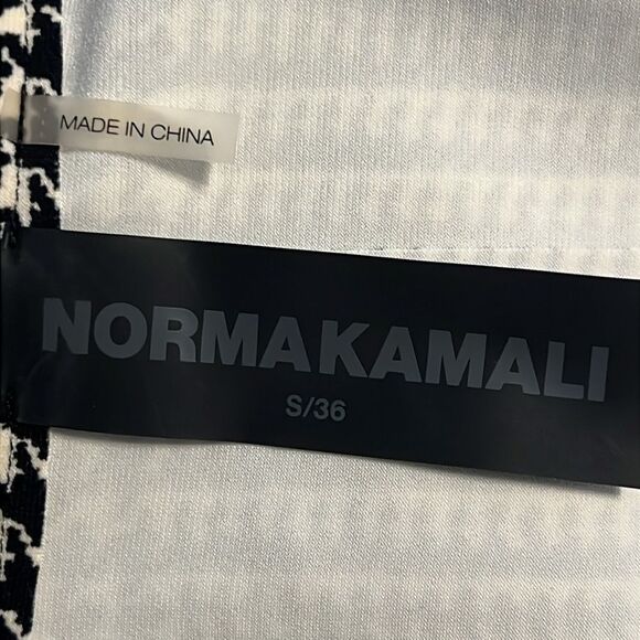 Norma Kamali Black/White Ponte Plaid Houndstooth Blazer Size S - Picture 15 of 16